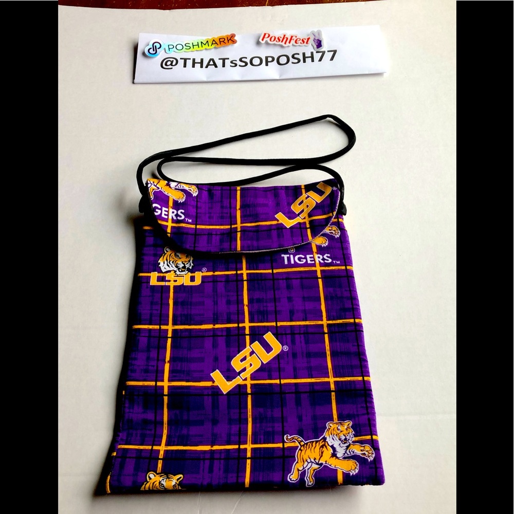 NWT LSU Canvas Purse with Black cord.